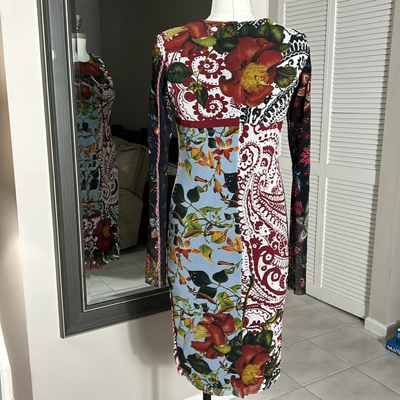 Louisiana Lined Combo Print Long Sleeve Crew Neck Dress size L- EUC - Picture 13 of 16